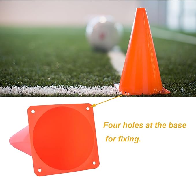 7 Inch Soccer Cones with Carry Bag,15 Pcs Sports Training Cones, Basketball Football Skating Drills Cones, Small Plastic Agility Marker Cone For Indoor and Outdoor Games,Orange Mini Traffic Cones