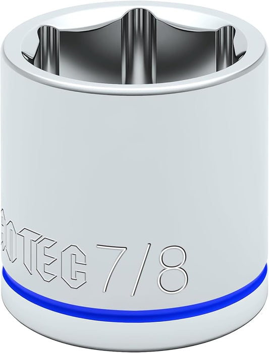 6-Point Shallow Impact Socket, 3/8-Inch Drive 7/8" Socket, CR-V Drive Socket for Auto Repairing and Household