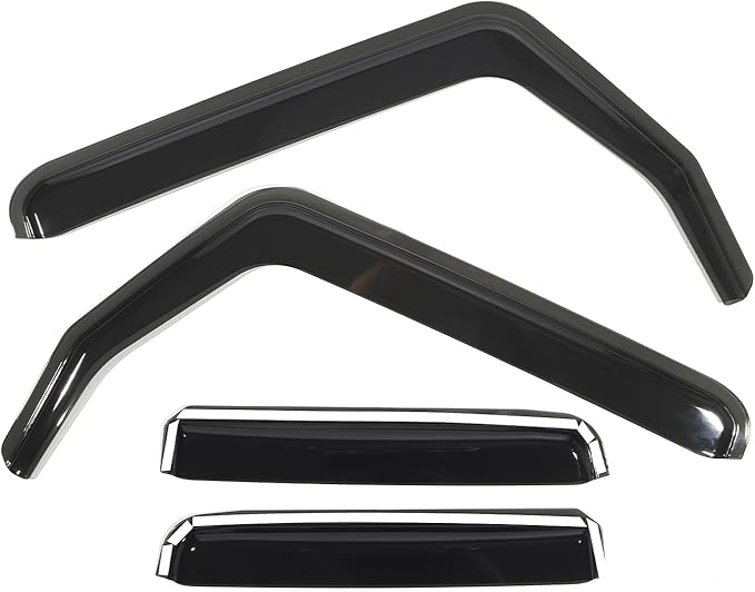 ZXMOTO Rain Guards Side Window Visor Vent Outside Mount, 4PCS Fits for Jeep Wrangler JL 2018 2019 2020 2021 2022 2023 2024 2025 4 Door