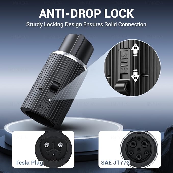 HiNADA Tesla to J1772 EV Charging Adapter, NACS to J1772 Converter, 80A/240V, IP55 Waterproof, Compatible with Tesla Wall Connectors, Destination Chargers, Mobile Chargers