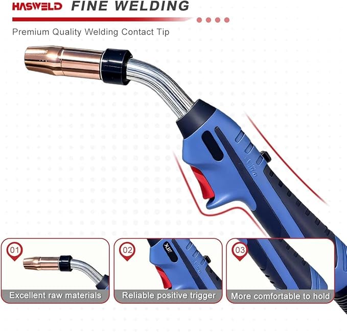 Heavy Duty Mig Gun 10ft 15ft 20ft Replacement for Miller Millermatic 200/210/211/212/250/251 Welder M25 with tips (20ft gun + tip .030)