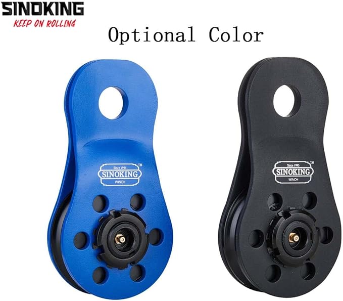 SINOKING Winch Snatch Block 22000lbs/10T Max Load, Heavy Duty Rope Pulley&Recovery Vehicle Easily,Winch Accessories,Universal Snatch Block for winches.Black Textured Coating.