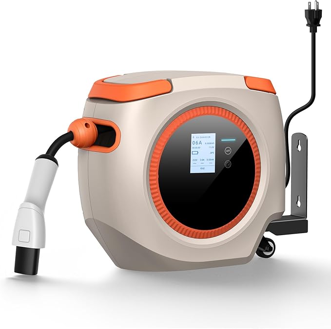 Level 1 EV Charger for Tesla – 110V 16A, 26FT Cable, NEMA 5-15 Plug, Wi-Fi Support, Portable Tesla Connector for Model 3/Y/S/X, Easy for Home or Travel (Grey)