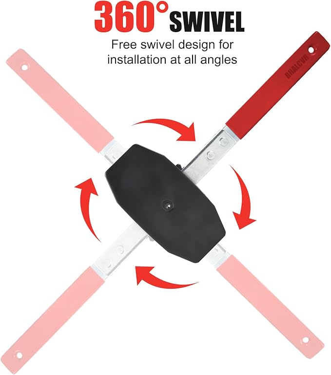 Brake Caliper Compression Tool Kit: Professional Caliper Piston Compressor with 360° Ratchet & Brake Caliper Tool, 2 Hooks/Plates for Universal Car Disc Brake Pad Spreader(Red)