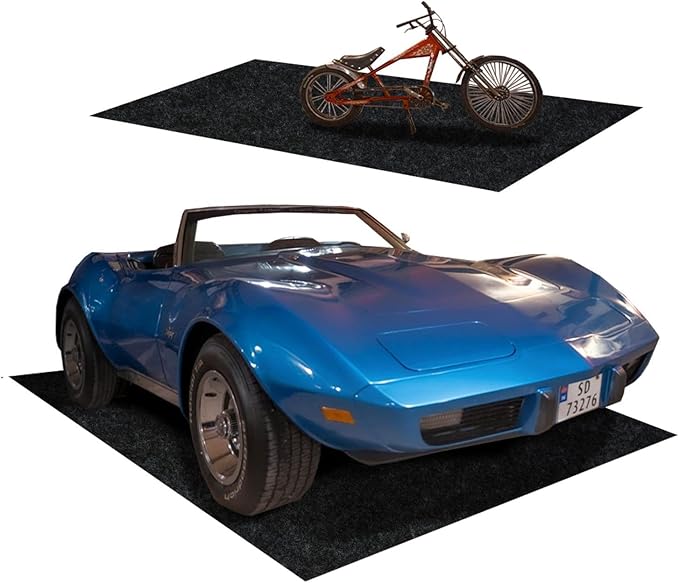 36"x60"（2 PCS） Garage Floor Mat & Oil Spill Mat, Heavy Duty Under Car Mat for Garage & Driveway, Protects Against Oil, Chemicals & Stains with TPE Anti-Leak Backing, Reusable & Washable