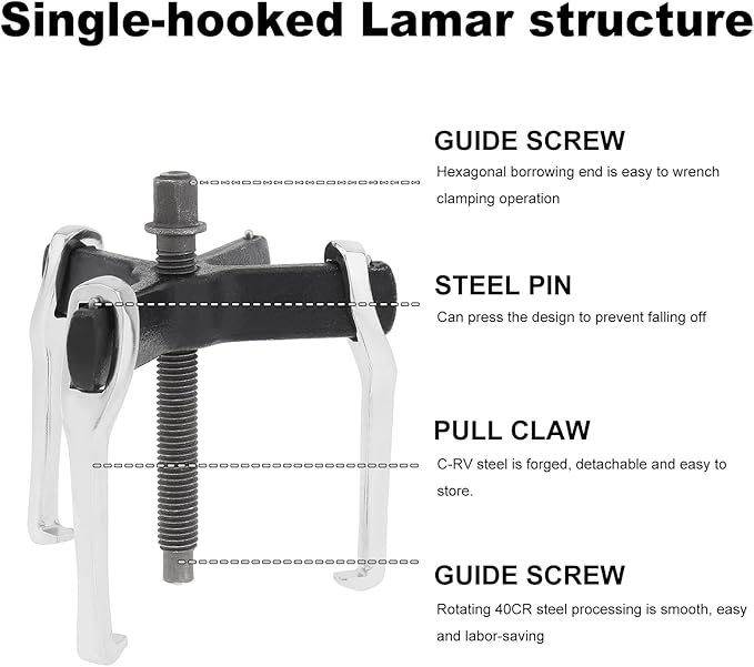 ChgImposs 4" 2 Jaw 3 Jaw Gear Puller, Adjustable Bearing Puller, Reversible Removal Tool for Internal External Pulling, Puller Tool for Removal of Pulleys Flywheels Bearings Gears