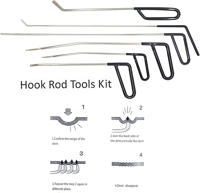 PDR Kit, Complete Dent Removal Tools Set with Rods for Hail Damage, Door Dings, Auto Body Repair