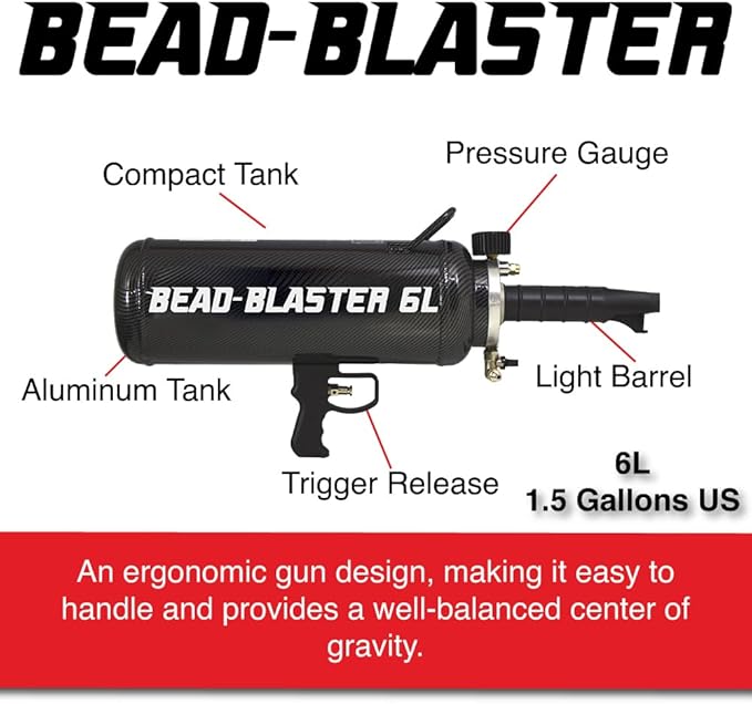 LAUCO Handheld Tire Bead Seater - Professional Automotive Tools, Carbon Fiber Bead Seater Blaster Tool with Rapid Air Release, Tire Inflator for Cars, Trucks, Commercial Vehicles (6 Liter)