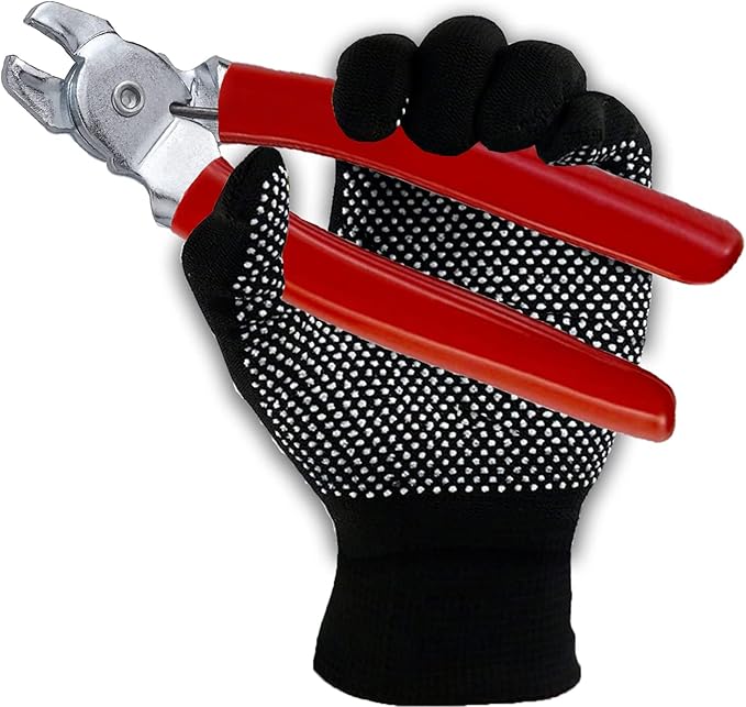 480Pcs 3/4" 1/2" 3/8" 1" Galvanized Hog Rings with Bent Hog Ring Pliers Assortment, Professional Upholstery Hog Rings Installation Kit for Bungee Shock, Cords, Animal Pet Cages, Bagging