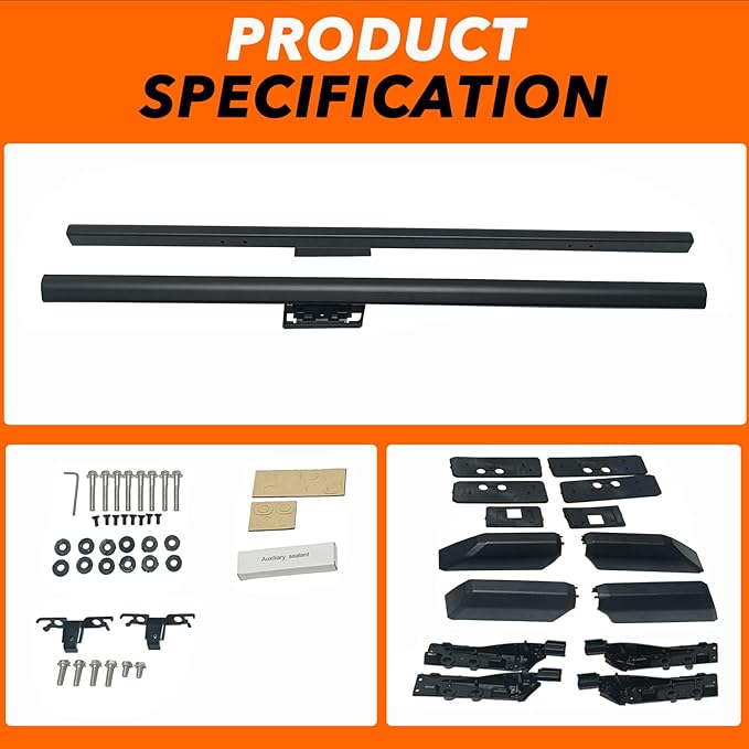 Roof Rack Side Rails + Cross Bars for Toyota Land Cruiser Prado J250 LC250/1958 2024-2026 | OEM Style & Easy Installation | Black Aluminum Cargo Carrier Rooftop Luggage Rail Crossbars