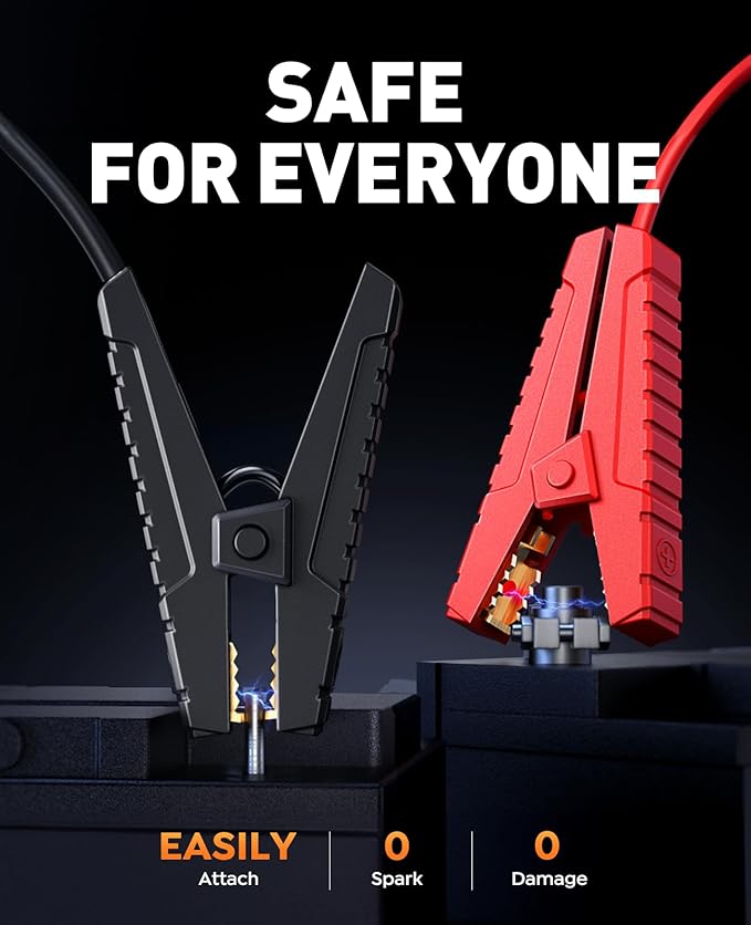 Jump Starter with Air Compressor, 5000A Portable Car Battery Jumper Starter(ALL Gas/10L Diesel) with 150PSI Auto-Shutoff Tire Inflator, 12V Supersafe Lithium Jump Box for Car battery Portable