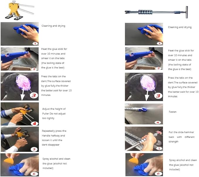 Dent Puller Kit，140PCS Hail Damage Remover,Big Size M16 Slide Hammer Car Bodywork Dent Puller Repair Tools Kit Manganese Steel Dent Rods Dent Lifter and More for Auto Dings Repair