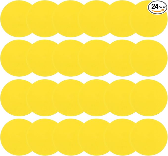 PATIKIL 4 Inch Poly Spot Markers, 24Pcs Non Slip Rubber Floor Dots with Storage Bag Flat Agility Cones for Sports Training Basketball Football