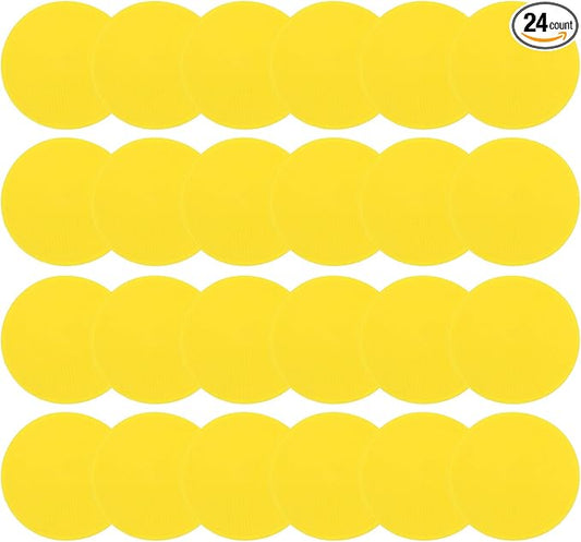 PATIKIL 4 Inch Poly Spot Markers, 24Pcs Non Slip Rubber Floor Dots with Storage Bag Flat Agility Cones for Sports Training Basketball Football