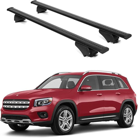 ERKUL Roof Rack Cross Bars for Mercedes Benz GLB 2020-2026 | Aluminum Crossbars with Anti Theft Lock for Rooftop | Compatible with Raised Rails - Black