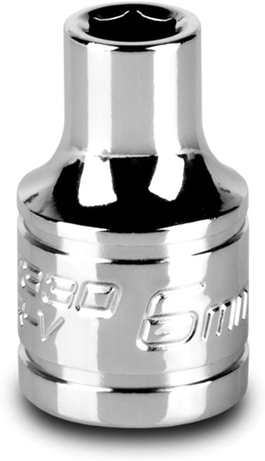 Capri Tools 6 mm Shallow Socket, 3/8-Inch Drive, 6-Point, Metric