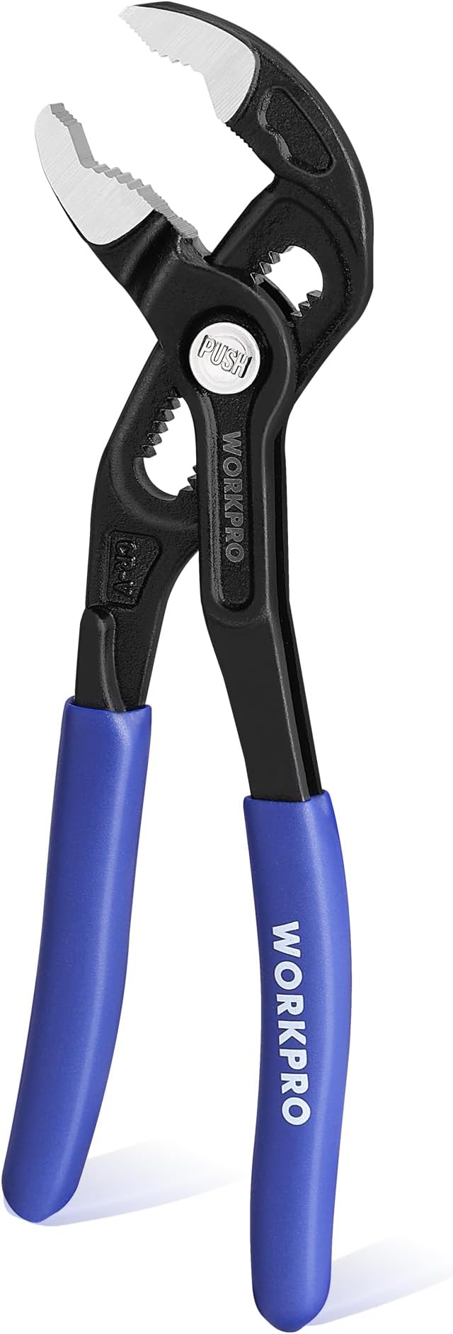 WORKPRO Groove Joint Pliers, 7" Water Pump Pliers, Upgraded 42mm Wide Opening, V-Jaw Tongue and Groove Plier for Home and Industrial Repair, CR-V, Dual Serrated, Quick Adjustable