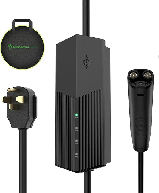 Primecom (NACS) EV Charger Mobile Connector, 40 Amp, Long Cord 30ft, 40ft, 50ft Level 2 Electric Vehicle Charging Station for Tesla, Hyundai Ioniq, Kia EV6 EV9 (14-50 Plug, 50 Feet)