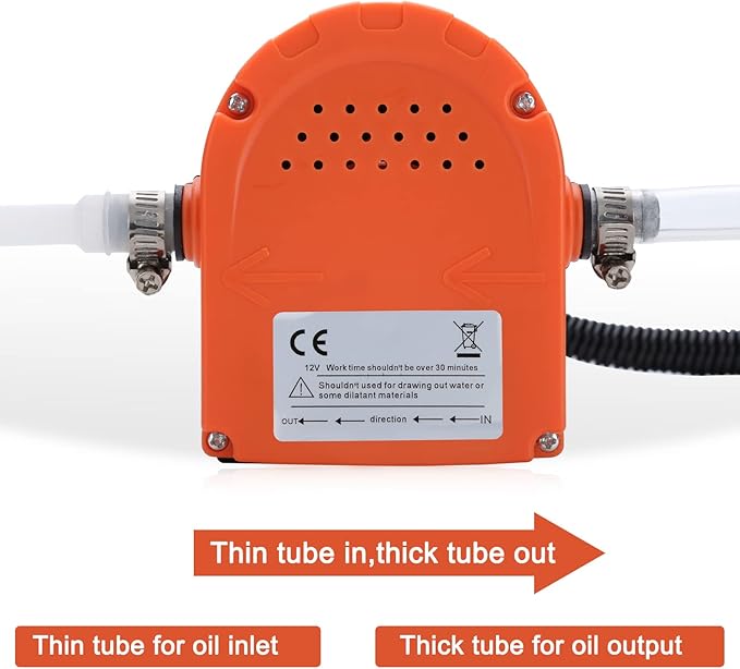 12V 100W Oil Change Pump Extractor Oil Diesel Fluid Pump Extractor Scavenge Suction Transfer Pump with outlet inlet hose, screwdriver, Oil-proof gloves, hose lock, For Boat, Car, RV, Truck
