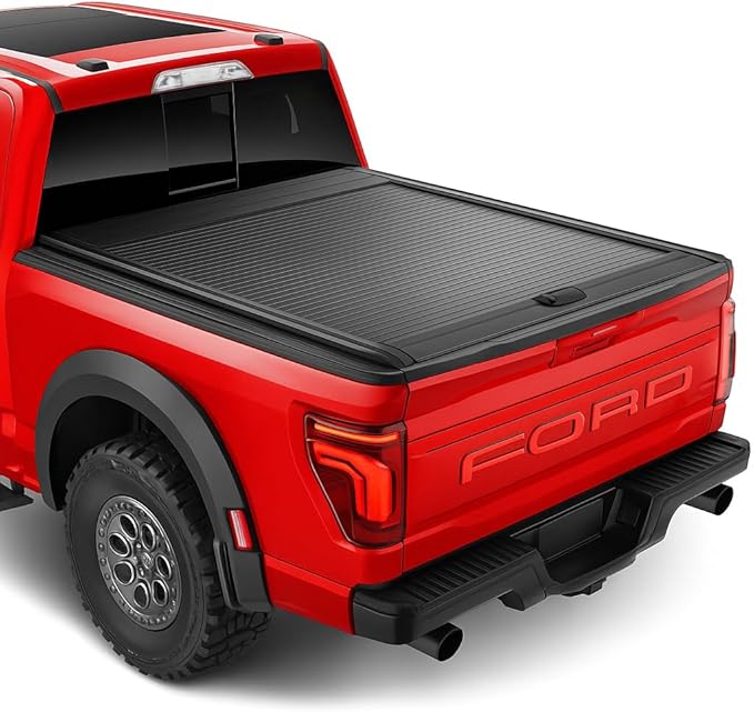 Retractable Hard Tonneau Cover Fits 2015-2025 Ford F-150 Truck Bed Tonneau Cover (Incl, Lightning/Raptor) (5.5 FT)