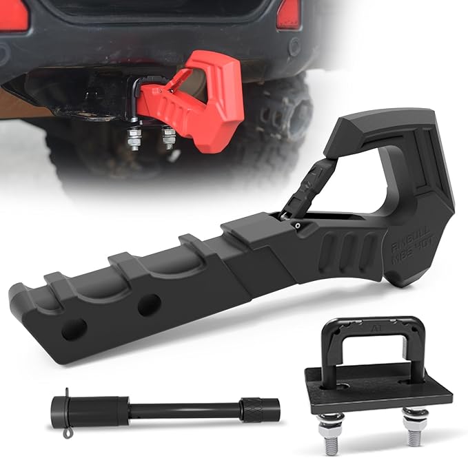 Tow Hitch Receiver Hook With Tightener, 2 Inch Truck Receiver, Drop Forged Steel Trailer Hitch 88000 Lbs Break Strength, Scorpion Tail Tow Hook for Trucks, Black