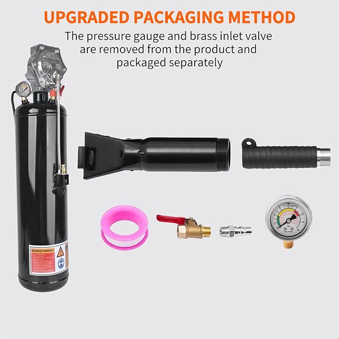 Tire Bead Seater, 12L/3.2 Gallon Air Trigger Seating Inflator, 145 PSI Portable Tire Inflator Tool, 87-116 PSI Operating Pressure for Tractor Truck ATV Car and Automobile Repair