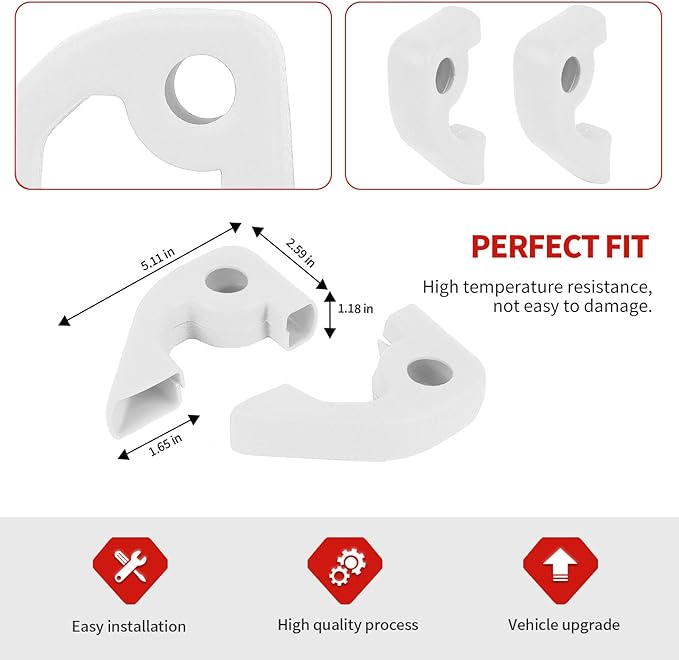 Jimen Fit for Ford Bronco 2021-2024, 2PCS Front Bumper Tow Hook Covers Protector Exterior Accessories (White)