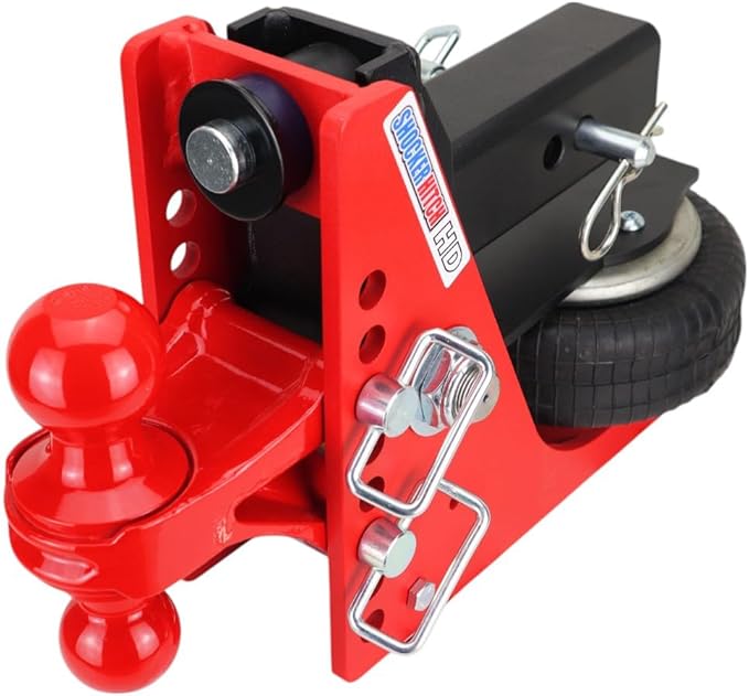 Shocker HD 20K Air Hitch with Red Combo 2" & 2-5/16" Balls, Fits 2-1/2" Hitch - 20,000 lbs