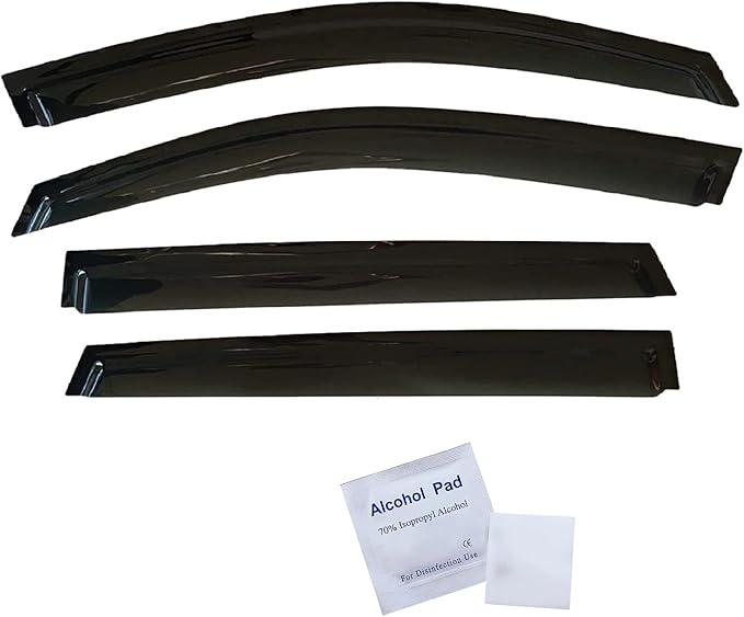 2020-2025 Tape-On Side Window Visor Deflectors Rain Guards for Subaru Outback Premium Limited Touring Dark Tinted Protectors 2021 2022 2023 2024