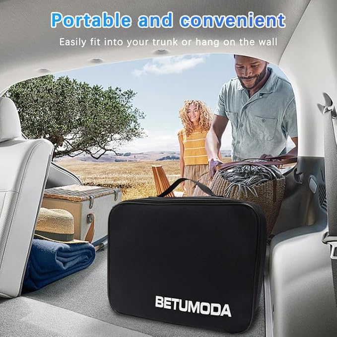 Level 1&2 EV Charger, 16Amp, Portable Charger for Home/Outdoor, 25FT Cable 110V-240V, J1772 Electric Cars, Charging Stations, Current Adjustable, NEMA 6-20 & NEMA 5-15 Adapter. Tesla Needs Adapter