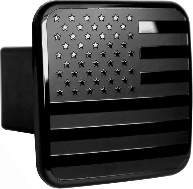 eVerHITCH USA Black Metal Flag Hitch Plug Cover, Fits 2" Receiver