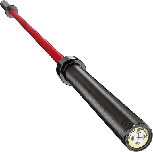 POWER GUIDANCE Olympic Barbell Solid Bar, 7ft Strength Training Bar for Weightlifting, Home Fitness, 1600-Pound Capacity