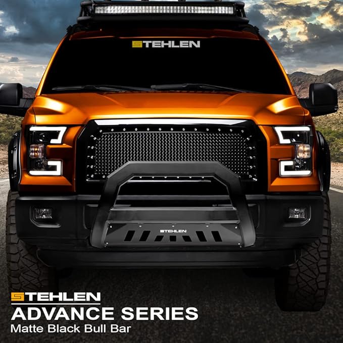Stehlen 714937183438 Compatible with 2011-2016 Ford F250 / F350 / F450 / F550 Superduty Advance Series Bull Bar - Matte Black