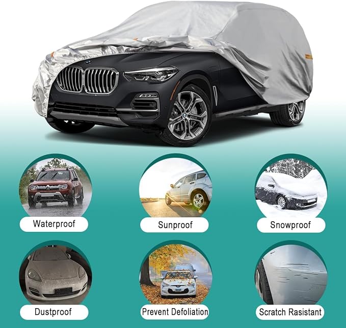 Waterproof Car Cover for Lexus GX (2002-2024), 5 Layers Compatible with Lexus GX All Weather, Snowproof Windproof Rain Ice Sun UV Protection