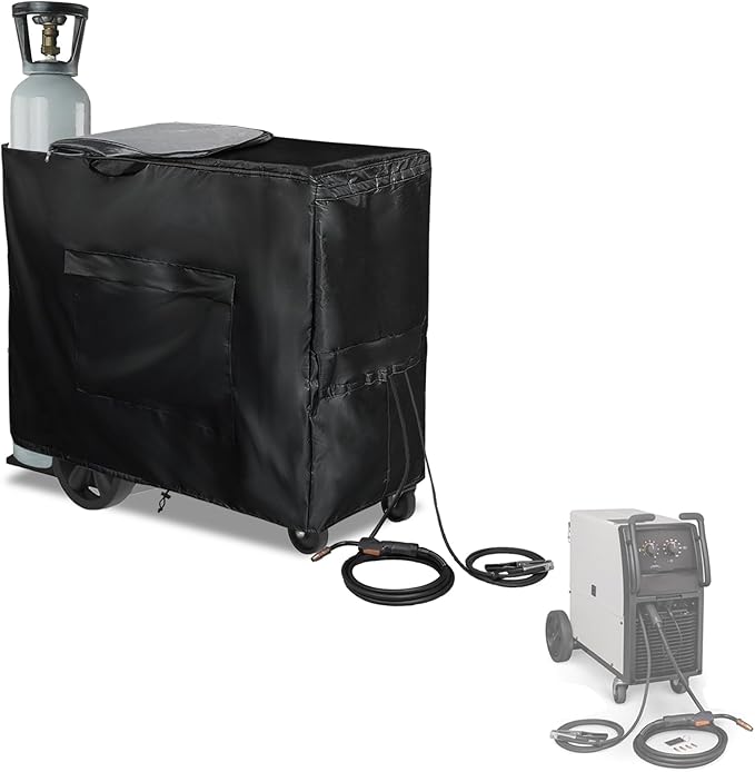 Welding Machine Cover with Zipper,Heavy Duty 600D Waterproof Welding Cart Cover, for Welder Machine Models TIG/MIG 240/230/MP250i/252/255.(40''L*16''W*32''H)