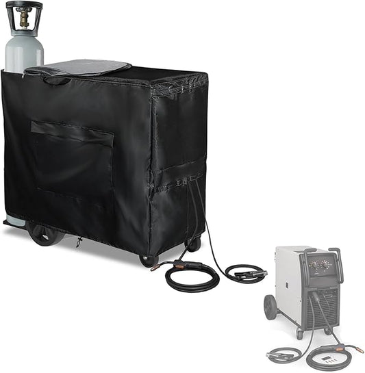 Welding Machine Cover with Zipper,Heavy Duty 600D Waterproof Welding Cart Cover, for Welder Machine Models TIG/MIG 240/230/MP250i/252/255.(40''L*16''W*32''H)