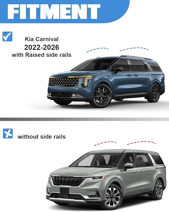 FengYu 300lb Lockable Roof Rack Cross Bars Compatible with 2022-2026 KIA Carnival & Carnival Hybrid, Heavy Duty Aluminum Roof Rails Crossbars Cargo Bars Canoe Rooftop Black Carrier Luggage.