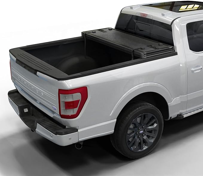 Hard Folding Truck Bed Tonneau Cover | HTF016 | Fits 2015-2026 Ford F150 | F150 Lightning 5'5"Bed (66")