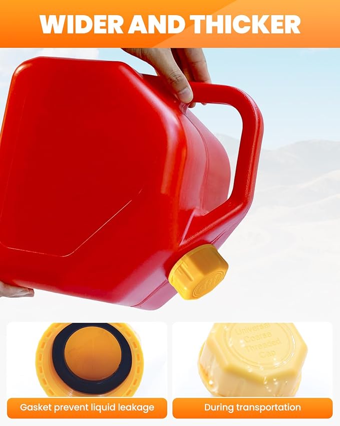 4 PCS Gas Can Cap, Replacement Lid for Gasoline Storage Containers, Fuel Tanks, Water Jugs - Durable, Coarse Thread Design, Ideal for Portable Gas Cans and Metal Gas Tanks Yellow