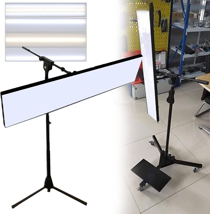 Bump Repair LED Leveling Lamp，Dent Repair Inspection Lamp，Large Bracket Adjustable ，Car Dent Repair Tool Large bracket with locking wheels and adjustable，LED Leveling Light,B（+wheels）