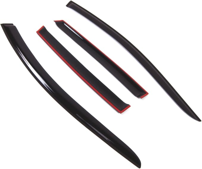 TuningPros Outside Mount Window Vent Visors Rain Guards Compatible with Ford Escape 2013-2016 | Side Window Wind Deflectors Rain Shields | Smoke Tinted, 4 Pcs Set, DGWV-633