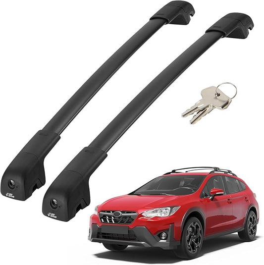 JOYTUTUS Lockable Car Roof Rack Cross Bars Compatible with Subaru Crosstrek 2018-2023 / Impreza 2017-2023, 220LB Aluminum Crossbars for Roof Racks Suitcases Kayaks Canoes Bikes Skis Snowboard