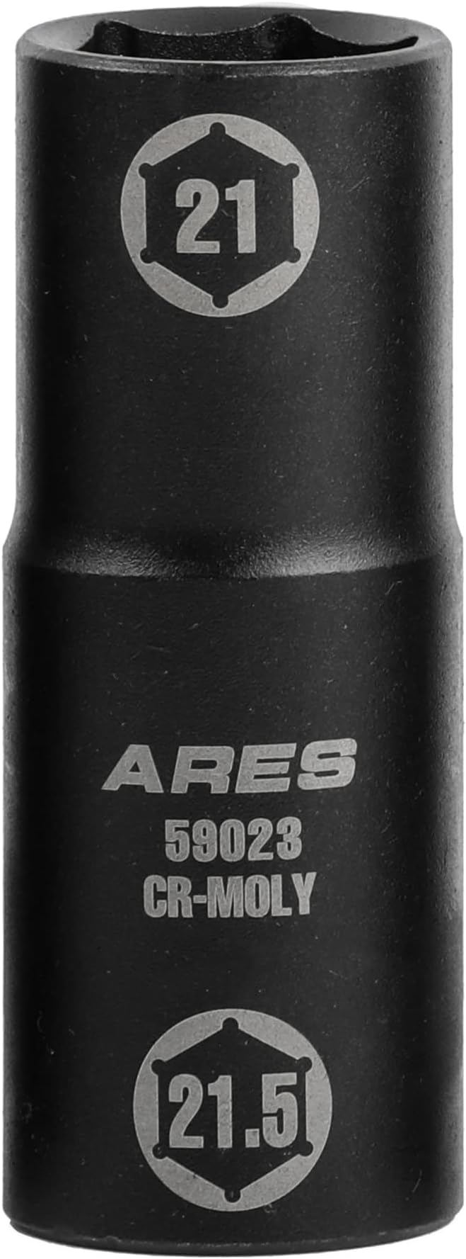ARES 59023-1/2-inch Drive 21 x 21.5mm Half Size Lug Nut Flip Socket - Impact Grade Chrome-Moly Steel – Remove Warped, Damaged, and Bloated Chrome Capped Lug Nuts