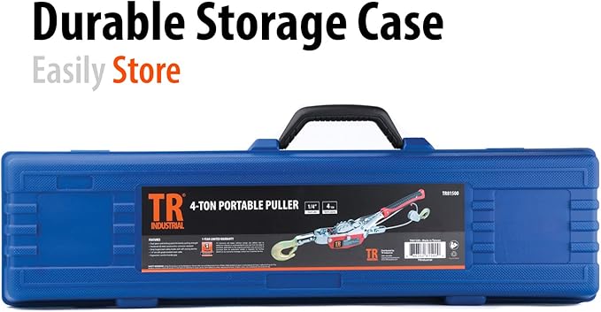 TR Industrial Portable 4-Ton Dual Gear Power Puller, Black