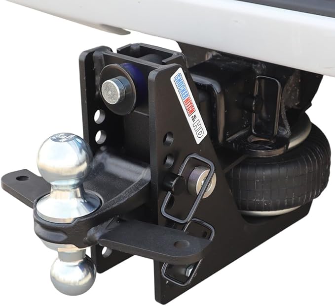 Shocker HD Max Combo Air Hitch & Sway Control Towing Kit, Fits 2" Hitch Chrome Combo 2" & 2-5/16" Balls