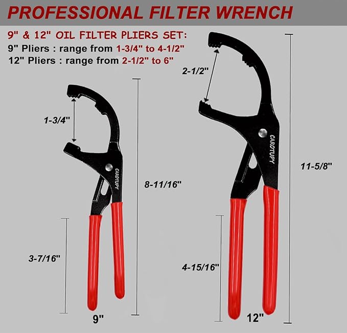 4Pcs Oil Filter Pliers Set, 3 Jaw oil filter Wrench with Flexible Plastic Funnel For Automotive Oil Change, Adjustable Oil Filter Removal Tool From 1-3/4" to 6" (Black)