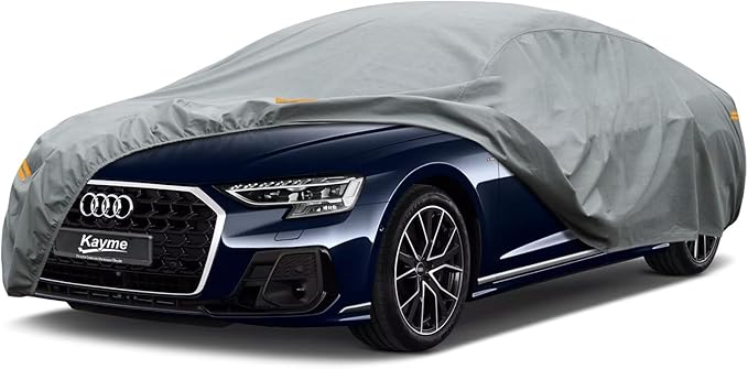 Kayme Heavy Duty Car Cover Custom Fit Audi A8 RS8 S8 Waterproof All Weather for Automobiles, Full Exterior Covers Sun Rain UV Protection.（Deliver About 3-10 Days）
