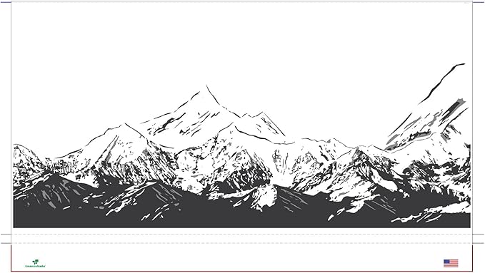 Leaveshade RV Awning Fabric Replacement Motorhome Camper Trailer Awning Fabric Super Heavy Vinyl Coated Polyester 15'3''(Fit for 16' Awning)- Mountains (Custom Looking)