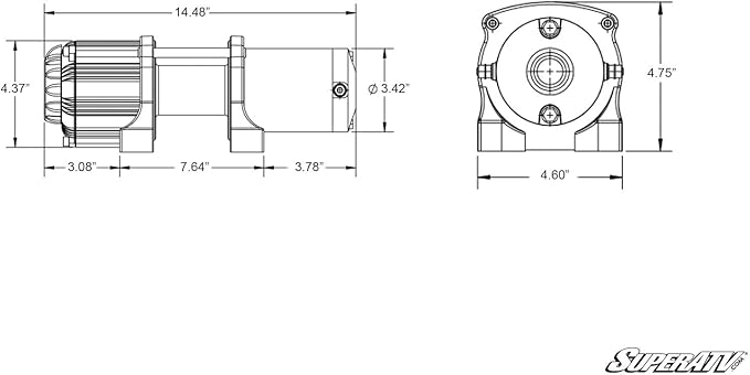 SuperATV 4500 lb Black Ops Winch with Heavy Duty Winch Mounting Plate for 2015+ Kawasaki Mule Pro FXT / 2016+ DX/DXT/FX/FXT Ranch Edition | 2018+ FXR | Complete Winch & Winch Mount Kit
