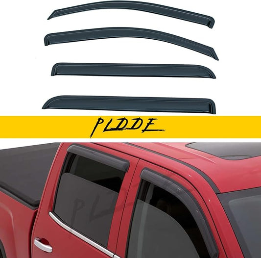 Window Visor Rain Guards Compatible with 2014-2018 Chevy Silverado/GMC Sierra Crew Cab Window Wind Deflectors Vent Visors Shades for Truck Accessories Tape-On Adhesive Mount